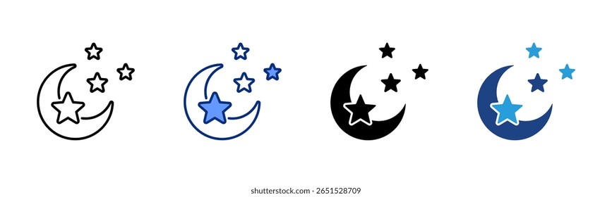 Elemento de icono de estrella y luna para el diseño