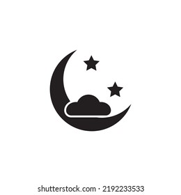 star moon icon shrouded in clouds, vector illustration template design.
