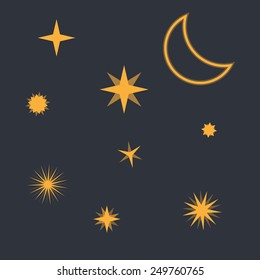 Star and moon icons