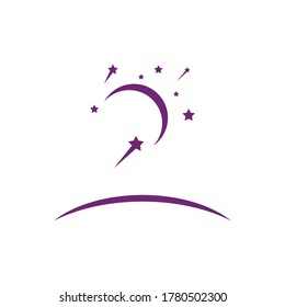 Star and moon logo illustration vector template