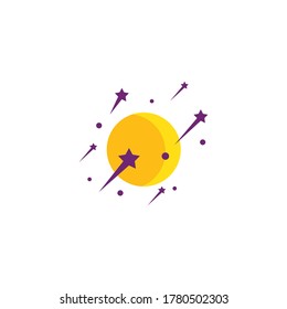 Star and moon logo illustration vector template