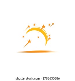 Star and moon logo illustration vector template
