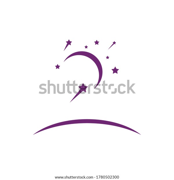 Star and moon\
logo illustration vector\
template