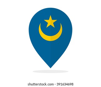 star moon marker pin path vector image