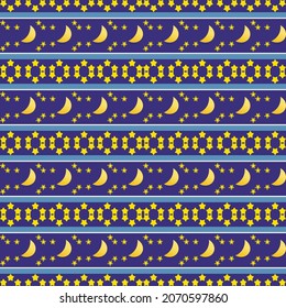 Star and moon pattern fabric pattern, bedding set pattern