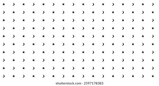 Star and Moon Pattern vector illustration