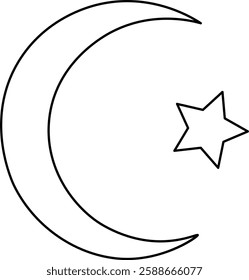 star moon symbol vector illustration