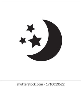 Star And Moon Vector Icon Design Template