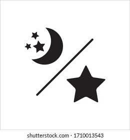 Star And Moon Vector Icon Design Template
