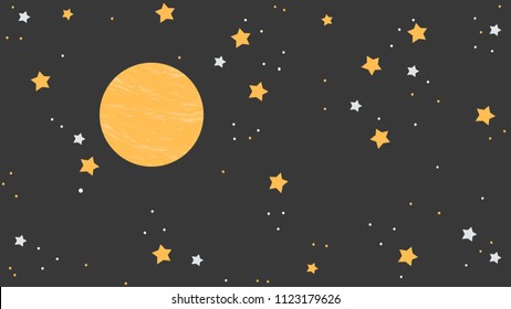 Star Moon Vector Night Sky Wallpaper Stock Vector Royalty Free