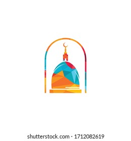 Star Mosque tower logo design. Islamic Logo designs concept.
