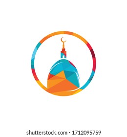 Star Mosque tower logo design. Islamic Logo designs concept.