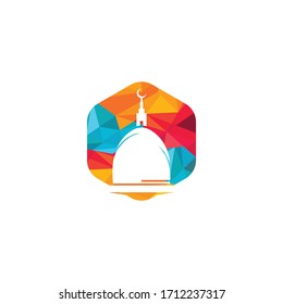 Logo-Design der Star Moschee. Konzept für islamische Logo-Designs.