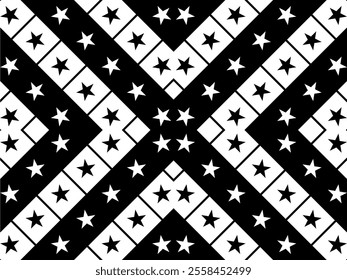 Star Motifs Pattern. Can use for Decoration, Interior, Exterior, Carpet, Textile, Garment, Fashion, Bed Cover, Tile, Plastic, Paper, Wrapping, Wallpaper, Background, etc. Vector Illustration