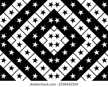 Star Motifs Pattern. Can use for Decoration, Interior, Exterior, Carpet, Textile, Garment, Fashion, Bed Cover, Tile, Plastic, Paper, Wrapping, Wallpaper, Background, etc. Vector Illustration