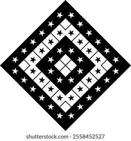 Star Motifs Pattern. Can use for Decoration, Interior, Exterior, Carpet, Textile, Garment, Fashion, Bed Cover, Tile, Plastic, Paper, Wrapping, Wallpaper, Background, etc. Vector Illustration