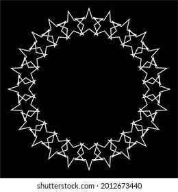 Star Motifs Pattern Circle-Shaped. Decoration for Interior, Exterior, Carpet, Textile, Garment, Cloth, Silk, Tile, Plastic, Paper, Wrapping, Wallpaper, Pillow, Sofa, Background, Ect. 