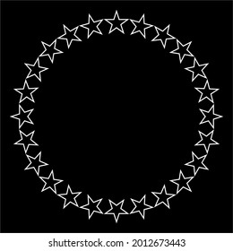 Star Motifs Pattern Circle-Shaped. Decoration for Interior, Exterior, Carpet, Textile, Garment, Cloth, Silk, Tile, Plastic, Paper, Wrapping, Wallpaper, Pillow, Sofa, Background, Ect. 