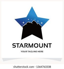 Star Mountain Logo Design Template Inspiration