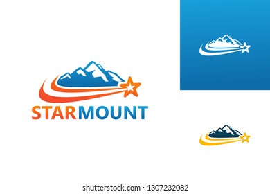 Star Mountain Logo Template Design Vector, Emblem, Design Concept, Creative Symbol, Icon