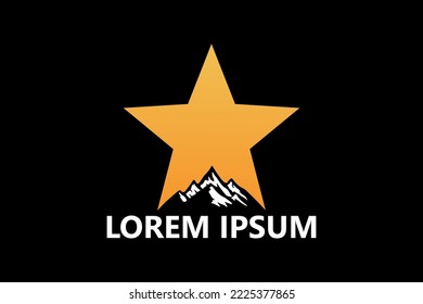 Star mountain logo template design vector