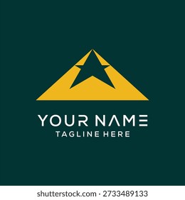 Star mountain logo template design vector