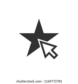 star and mouse pointer. indicate rating. monochrome icon