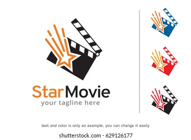 Star Movie Logo Template Design Vector, Emblem, Design Concept, Creative Symbol, Icon