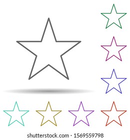 Star multi color icon. Simple thin line, outline vector of web icons for ui and ux, website or mobile application