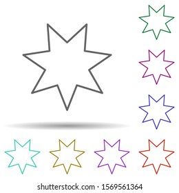 Star multi color icon. Simple thin line, outline vector of stars icons for ui and ux, website or mobile application