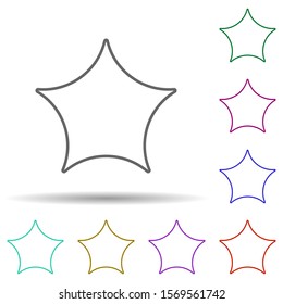 Star multi color icon. Simple thin line, outline vector of stars icons for ui and ux, website or mobile application
