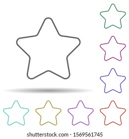Star multi color icon. Simple thin line, outline vector of stars icons for ui and ux, website or mobile application