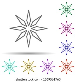Star multi color icon. Simple thin line, outline vector of stars icons for ui and ux, website or mobile application