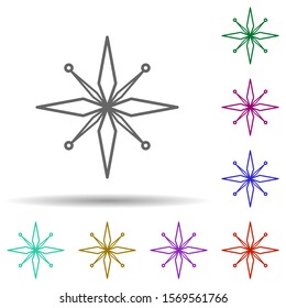 Star multi color icon. Simple thin line, outline vector of stars icons for ui and ux, website or mobile application