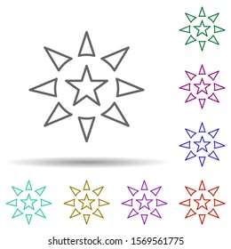 Star multi color icon. Simple thin line, outline vector of stars icons for ui and ux, website or mobile application