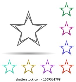 Star multi color icon. Simple thin line, outline vector of stars icons for ui and ux, website or mobile application