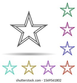 Star multi color icon. Simple thin line, outline vector of stars icons for ui and ux, website or mobile application