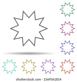 Star multi color icon. Simple thin line, outline vector of stars icons for ui and ux, website or mobile application
