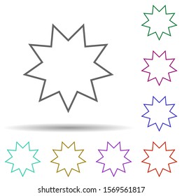 Star multi color icon. Simple thin line, outline vector of stars icons for ui and ux, website or mobile application