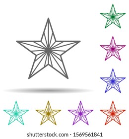 Star multi color icon. Simple thin line, outline vector of stars icons for ui and ux, website or mobile application