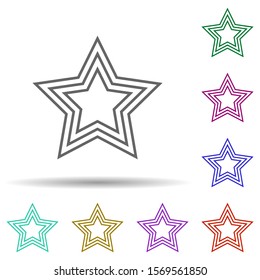 Star multi color icon. Simple thin line, outline vector of stars icons for ui and ux, website or mobile application