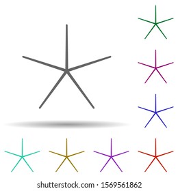 Star multi color icon. Simple thin line, outline vector of stars icons for ui and ux, website or mobile application