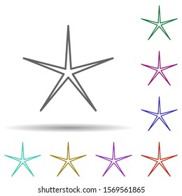 Star multi color icon. Simple thin line, outline vector of stars icons for ui and ux, website or mobile application