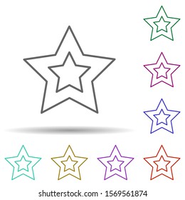 Star multi color icon. Simple thin line, outline vector of stars icons for ui and ux, website or mobile application