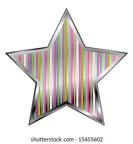 Star with multi color scheme over white background