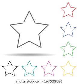 Star multi color set icon. Simple thin line, outline vector of web icons for ui and ux, website or mobile application