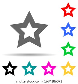 star multi color style icon. Simple thin line, outline vector of web icons for ui and ux, website or mobile application