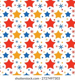 Estrella multicolor rojo azul amarillo patrón