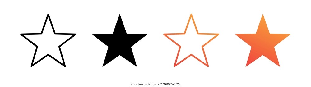 Estrella múltiple estilo icono conjunto Vector
