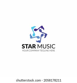 Star Music Logo Design Vector
